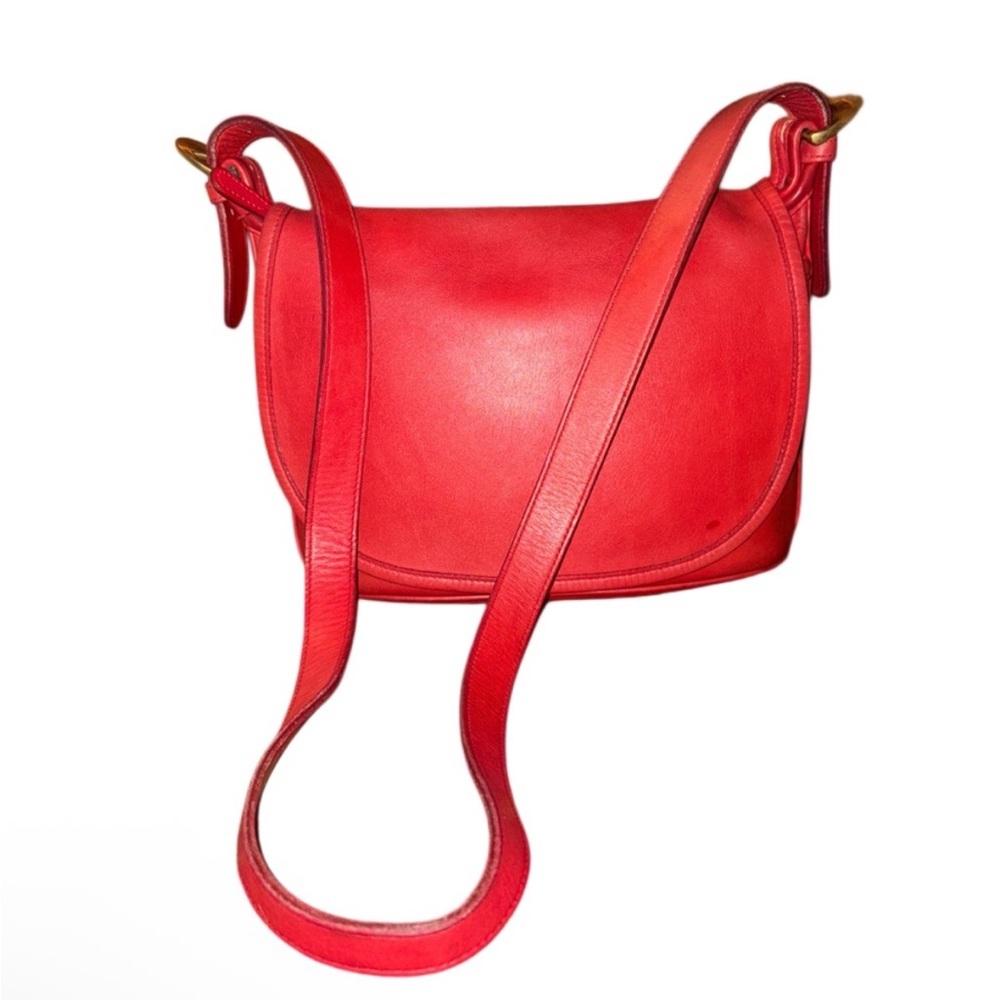Coach Vintage Fletcher Red Leather Crossbody Made Costa Rica 1996  Style #4150‎